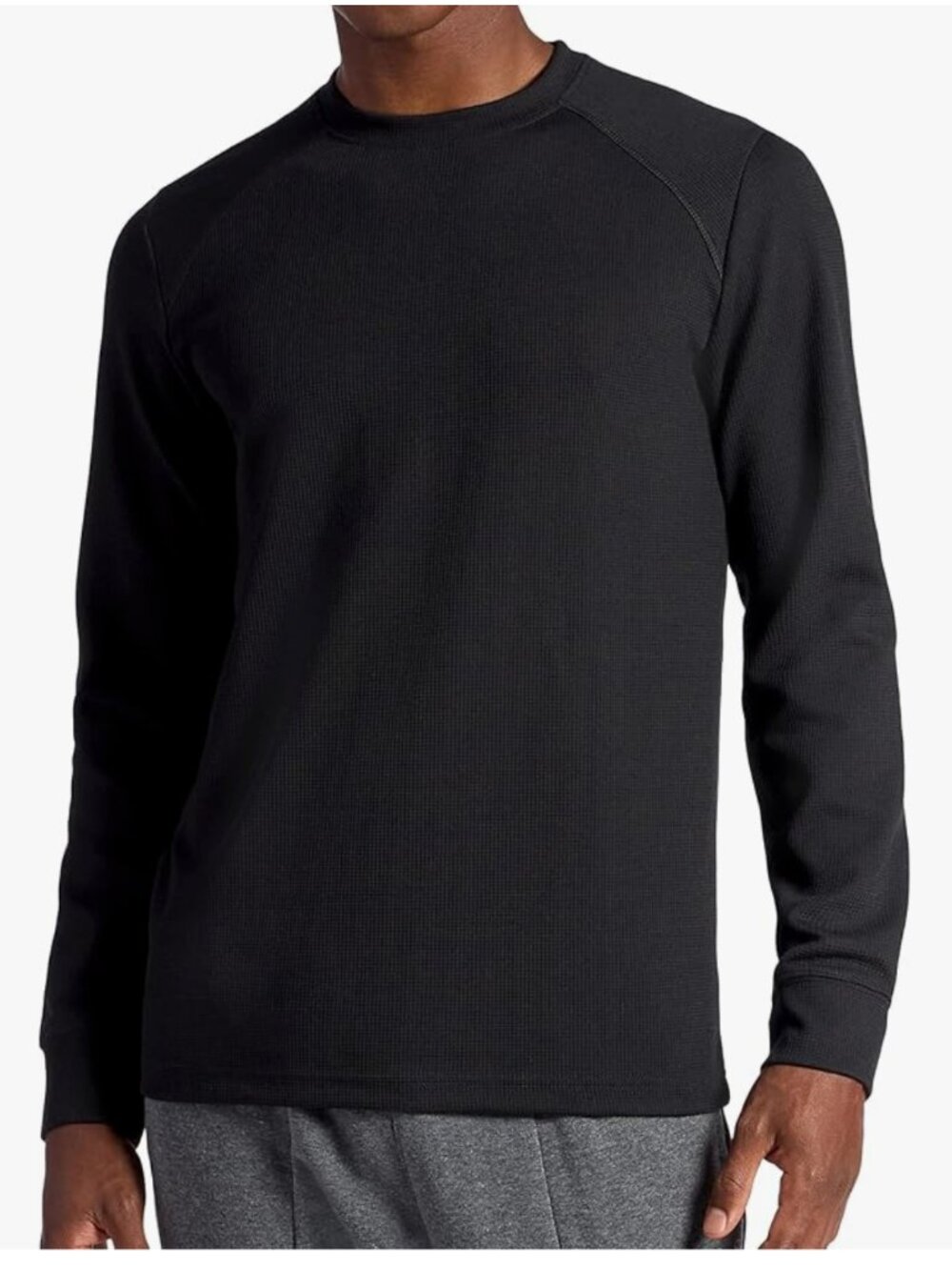 Gaiam Men's Cozy & Cool Long Sleeve Crewneck Midweight Micro Waffle NWT M
